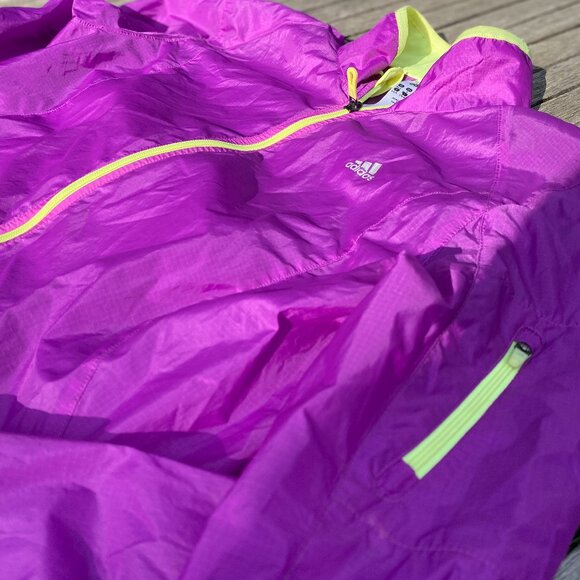 Adidas ClimaSpeed Lightweight Running Jacket Purple Yellow | Small - Picture 9 of 10